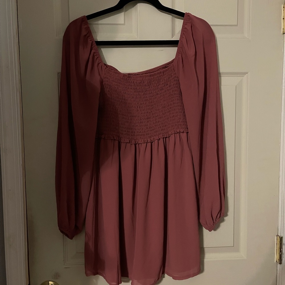 Mauve Forever 21 Long Sleeve Dress